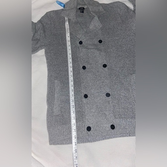 2/49$ Men’s H&M gray 100% cotton Double-Breasted Gilet knit Cardigan Sz medium - Picture 9 of 13